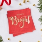 Preview: Cocktailservietten Merry & Bright - rot/gold