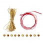 Preview: Geschenkband Set Band & Glocken - rot/gold