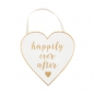Preview: Hochzeitsschild Herz Happily Ever After - gold/weiß