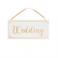 Preview: Hochzeitsschild Wedding - gold/weiß