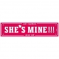 Preview: Nummernschild Just Married She's Mine - weiß/rosa