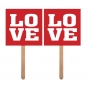 Preview: Photo Booth Accessoires - LOVE - weiß/rot