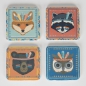 Preview: Set of 4 Tribal Adventure Animal Coasters