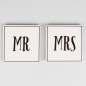Preview: Untersetzer Set Mr & Mrs - schwarz/weiß