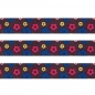 Preview: Washi Masking Tape Blumen - blau/rosa/gelb