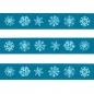 Preview: Washi Masking Tape Schneeflocken - weiß/blau
