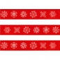 Preview: Washi Masking Tape Schneeflocken - weiß/rot