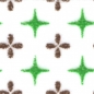 Preview: Washi Masking Tape Sterne/Blumen - grün/braun/weiß