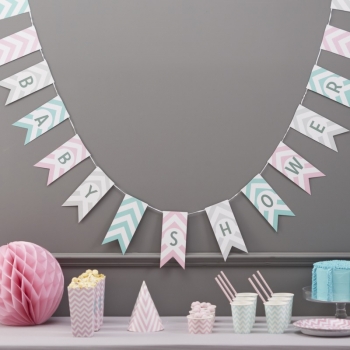 Girlande Baby Shower - Chevron Divine