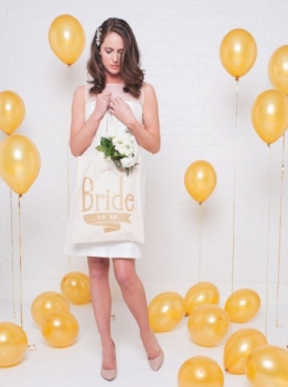 Jutebeutel - Bride To Be - gold