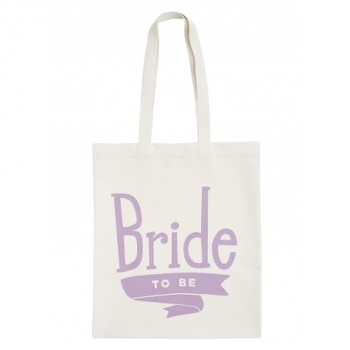 Jutebeutel - Bride To Be - lavendel