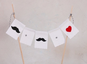 Cake Topper Girlande Moustache+Moustache