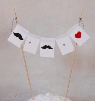 Cake Topper Girlande Moustache+Moustache