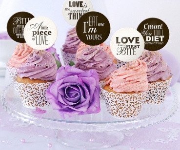 Cupcake Sticks Love & Bite Mix - schwarz/weiß
