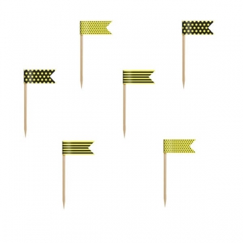 Cupcake Topper Flaggen - gelb/schwarz