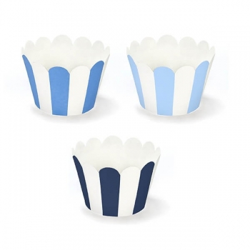 Cupcake Deko Wraps Flugzeug - blau/weiß