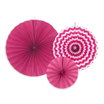 Dekofächer 3er Set - fuchsia