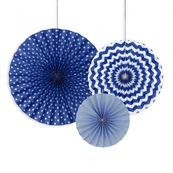 Dekofächer 3er Set Navy - blau