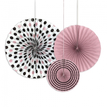 Dekofächer 3er Set Sweets - rosa/schwarz/weiß