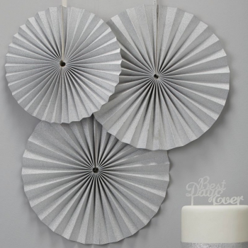 Dekofächer 3er Set - silber