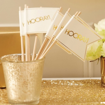Mini Flaggen Hooray Gold/Ivory - Metallic Perfection