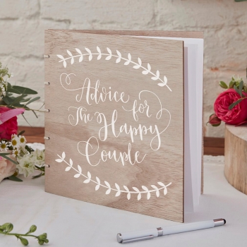 Gästebuch Holz Boho - Advice For The Happy Couple