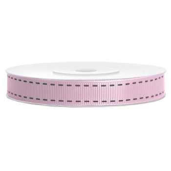 Ripsband 15mm/25m - rosa/grau