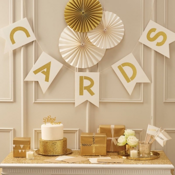 Girlande Cards Metallic Perfection - gold/ivory
