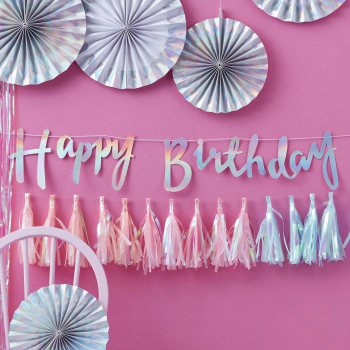 Girlande Happy Birthday - irisierend