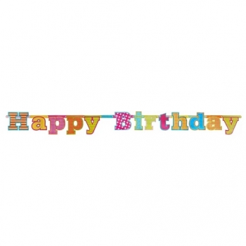 Geburtstagsgirlande Happy Birthday - kunterbunt