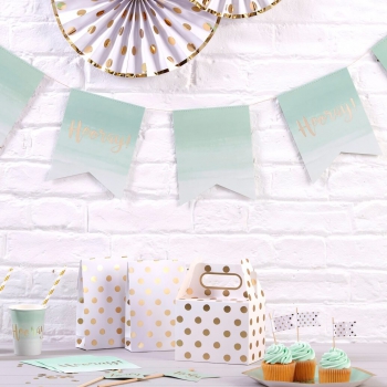 Girlande Hooray - gold/mint ombre