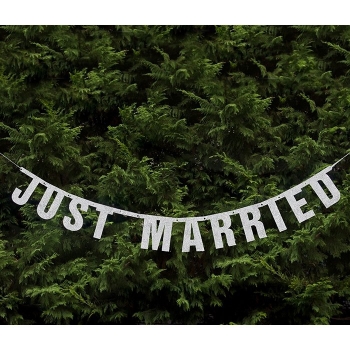 Girlande Just Married - silber