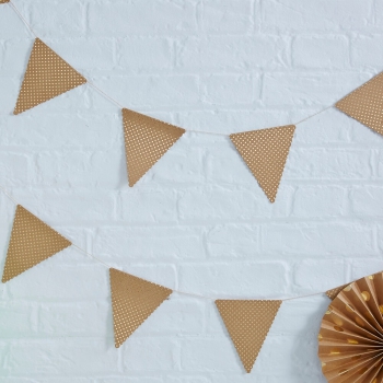 Girlande Punkte Pick & Mix - Gold/Kraftpapier