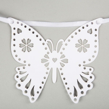 Girlande Schmetterling - weiß