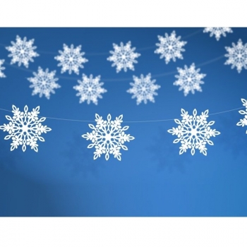 Girlande Schneeflocken - weiß