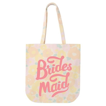Jutebeutel - Bridesmaid - floral rosa