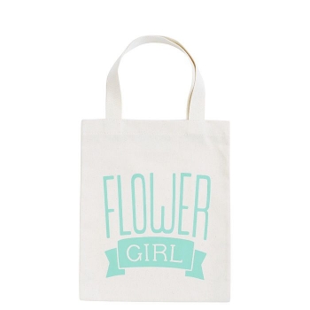 Jutebeutel - Flower Girl - mint