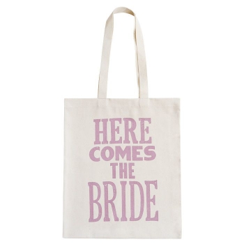 Jutebeutel - Here Comes The Bride - rosa