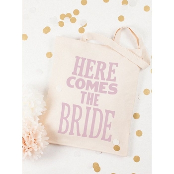 Jutebeutel - Here Comes The Bride - rosa