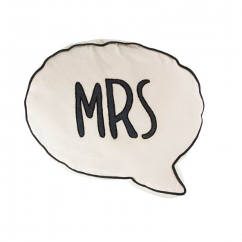Kissen Sprechblase MRS - schwarz/weiß