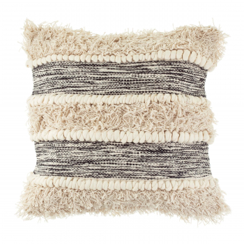 Kissen Scandi Boho Streifen - schwarz/beige
