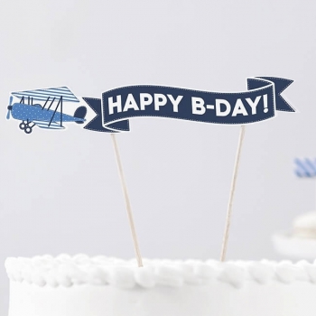 Kuchentopper Happy B-Day Flugzeug