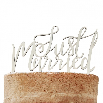 Kuchentopper Just Married Holz Boho