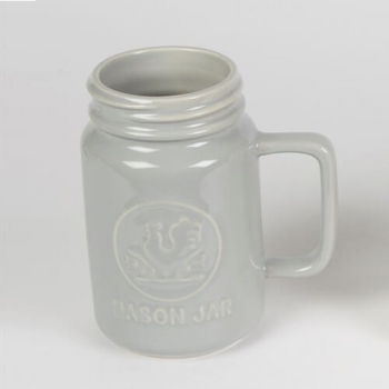 Mason Jar Keramiktasse - grau