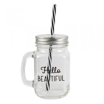 Mason Jar Trinkglas - Hello Beautiful