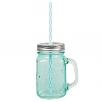 Mason Jar Trinkglas - Blau