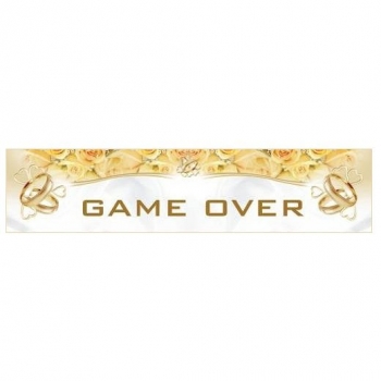 Nummernschild Game Over - gold/weiß