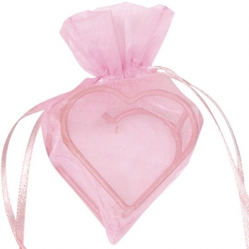 Organza Herz - pink