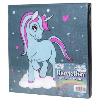 Papierservietten - Einhorn - blau/rosa/lila