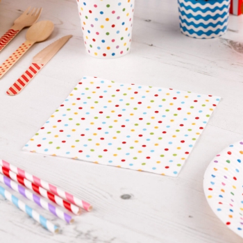 Papierservietten Punkte - bunt
